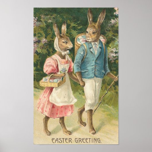Easter Bunny Sweethearts Vintage ポスター (正面)