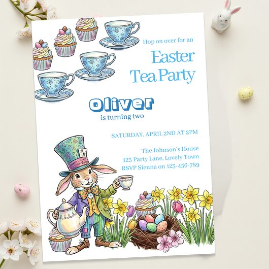 Easter Bunny Tea Party Any Age Childrens Birthday  招待状