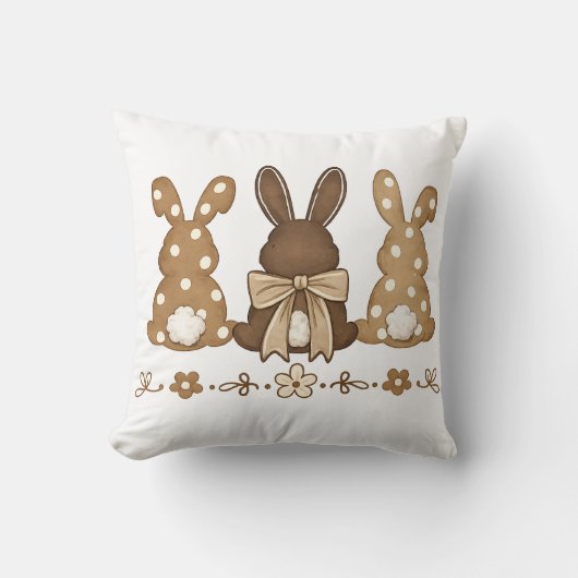 Easter Bunny Throw Pillow Design クッション (正面)