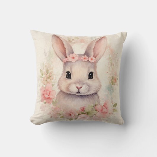 Easter Bunny Throw Pillow Design クッション (正面)