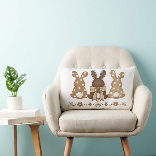 Easter Bunny Throw Pillow Design ランバークッション (椅子)