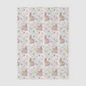 Easter Bunny Watercolor Floral Spring 薄葉紙 (正面)