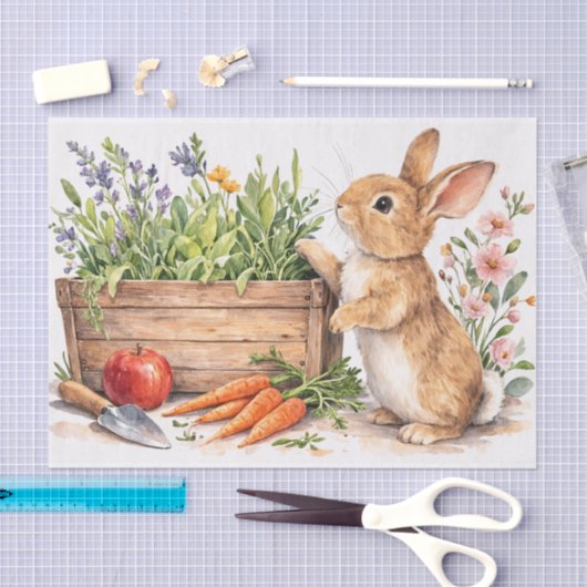 Easter Bunny Watercolor Tissue Paper Design 薄葉紙 (クラフト)