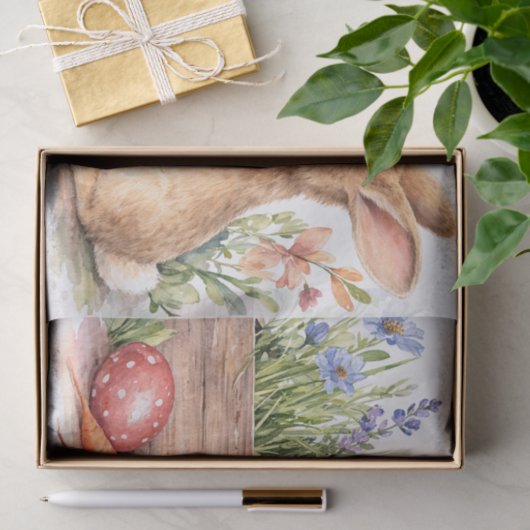 Easter Bunny Watercolor Tissue Paper Design 薄葉紙 (ギフト)