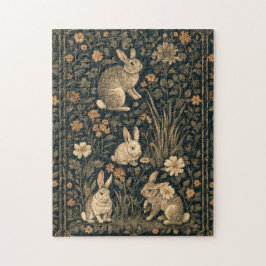 Easter Bunny William Morris Art & Craft Style Chic ジグソーパズル