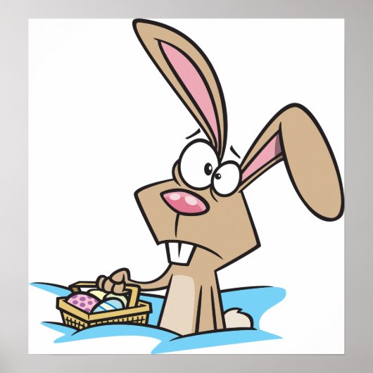 Easter Bunny With A Basket ポスター (正面)