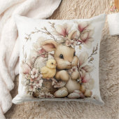Easter Bunny With Chick  クッション (ブランケット)