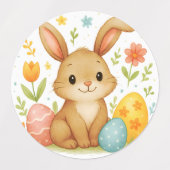 Easter Bunny with Eggs Labels ラベル (デザイン2)
