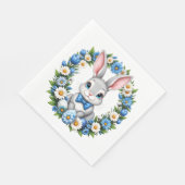 Easter Bunny With Florals  スタンダードランチョンナプキン (角)