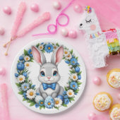 Easter Bunny With Florals  ペーパープレート (パーティー)