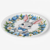 Easter Bunny With Florals  ペーパープレート (アングル)