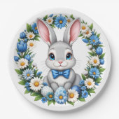 Easter Bunny With Florals  ペーパープレート (正面)