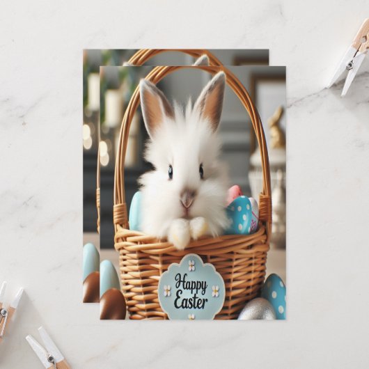 Easter bunny with his eggs. カード (正面/裏面インサイチュ)