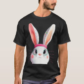 Easter Bunny with Pink Headband Tシャツ (正面)