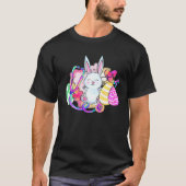 Easter Bunny With Stethoscope And Easter Eggs Nurs Tシャツ (正面)