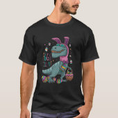 Easter Bunnysaurus T Rex Dino Dabbing Rabbit Boys Tシャツ (正面)