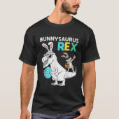 Easter Bunnysaurus T Rex Dino Dabbing Rabbit Boys  Tシャツ (正面)