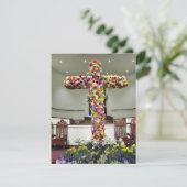 Easter Card Beautiful Cross Covered with Flowers サンキューカード (スタンド正面)