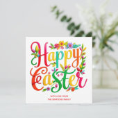 Easter CarD Colorful spring  personalized Card シーズンカード (スタンド正面)