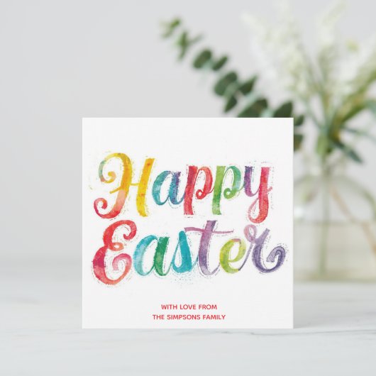Easter CarD Colorful spring  personalized Card シーズンカード (スタンド正面)