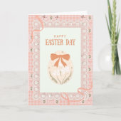 Easter Card with a lace and patterned fabric  カード (正面)