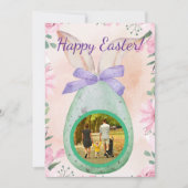 Easter celebration -green egg with photo 招待状 (正面)