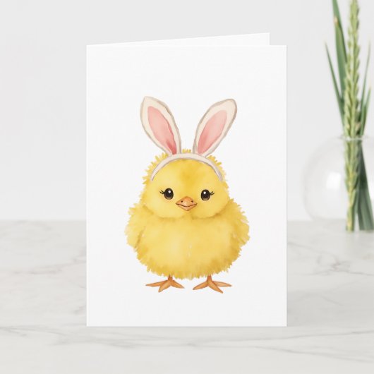 Easter Chick Bunny Watercolor シーズンカード (正面)