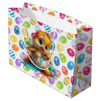 Easter Chick Egg Artist  ラージペーパーバッグ
