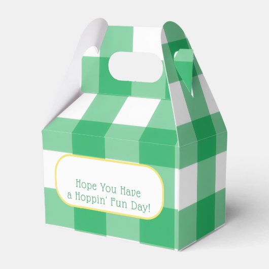 EASTER Chick Eggs and bold green check  フェイバーボックス (裏面サイド)