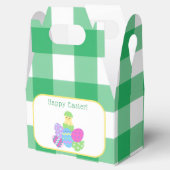 EASTER Chick Eggs and bold green check  フェイバーボックス (オープン)