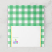 EASTER Chick Eggs and bold green check  プレイスカード (外部開封)