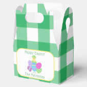 EASTER Chick Eggs and bold green check NAME フェイバーボックス (オープン)