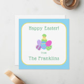 EASTER Chick Eggs and Bright Blue  ノートカード (正面/裏面インサイチュ)
