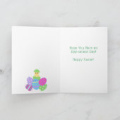 EASTER Chick Eggs and Bright Blue Greeting NAME シーズンカード (内部)
