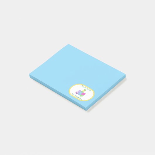 EASTER Chick Eggs and Bright Blue Paper ポストイット (アングル)