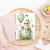 Easter Chick Spring Floral Butterflies Watercolor シーズンカード