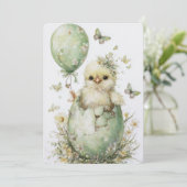 Easter Chick Spring Floral Butterflies Watercolor シーズンカード (スタンド正面)