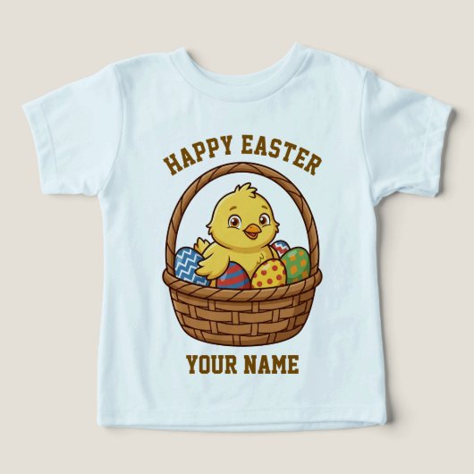 Easter Chick Toddler T-Shirt | Personalized Name (デザイン正面)
