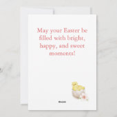 Easter Chick & Tulips Flat Holiday Card シーズンカード (裏面)