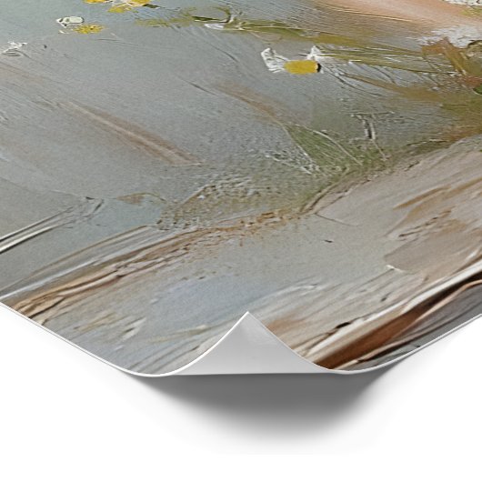 Easter Chicken Flower Pot Print, Rustic ポスター (角)