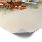 Easter Chicken Rooster Flowers Printable, Vintage ポスター (角)