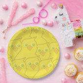 Easter Chickens Bright Yellow Cartoon Pattern ペーパープレート (パーティー)
