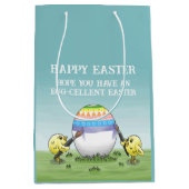Easter Chicks' Egg-Cellent Easter ミディアムペーパーバッグ (正面)