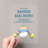 Easter chicks paint the Easter egg アクリル招待状 (インサイチュ (ポータブル))