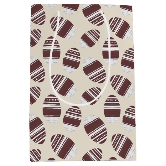 Easter Chocolate Egg Pattern ミディアムペーパーバッグ (正面)