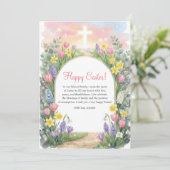 Easter Christian Blessings Cross Spring Flowers シーズンカード (スタンド正面)