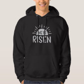 Easter Christian He Is Risen Sun Resurrection Men  パーカ (正面)