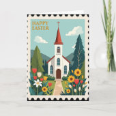 Easter Church Scene Greeting Card カード (正面)