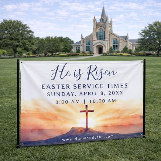 Easter Church Service Banner for Outdoor Use 横断幕