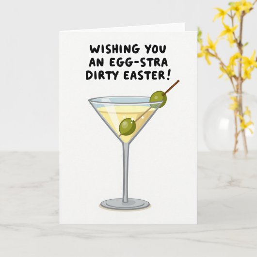Easter Cocktail Wish Card カード (黄色い花)